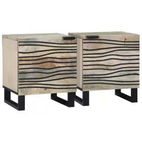  Éjjeliszekrények 2 pcs Természetes 40 x 33.5 x 46 cm