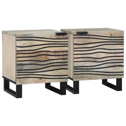  Éjjeliszekrények 2 pcs Természetes 40 x 33.5 x 46 cm