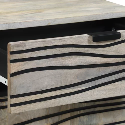  Éjjeliszekrények fiókkal Fehér és fekete 50 x 33 x 60 cm