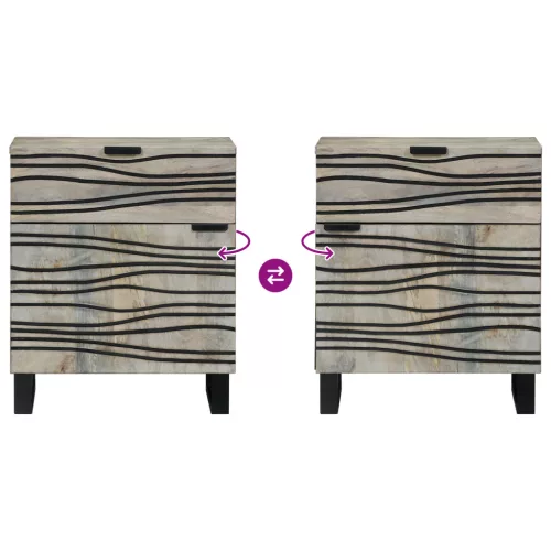  Éjjeliszekrények fiókkal Fehér és fekete 50 x 33 x 60 cm