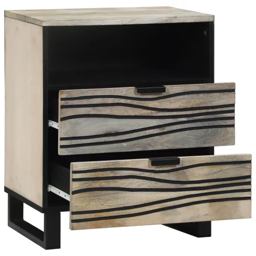  Éjjeliszekrények fiókkal Fehér és fekete 50 x 33 x 60 cm