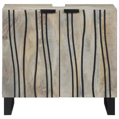  Mosdókagyló szekrény polcokkal tárolóval ajtóval Barna, Fekete 62 x 33 x 58 cm