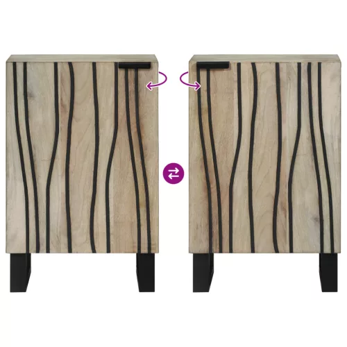  Fürdőszoba Székény polcokkal tárolóval ajtóval Barna, Fekete 38 x 33.5 x 58 cm