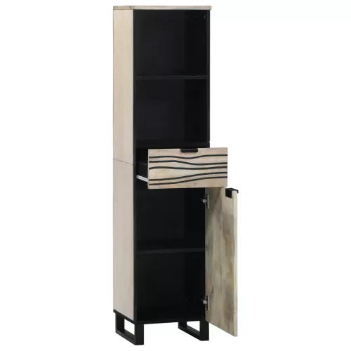  Fürdőszoba Székény fiókkal polcokkal tárolóval ajtóval Barna, Fekete 38 x 33.5 x 160 cm