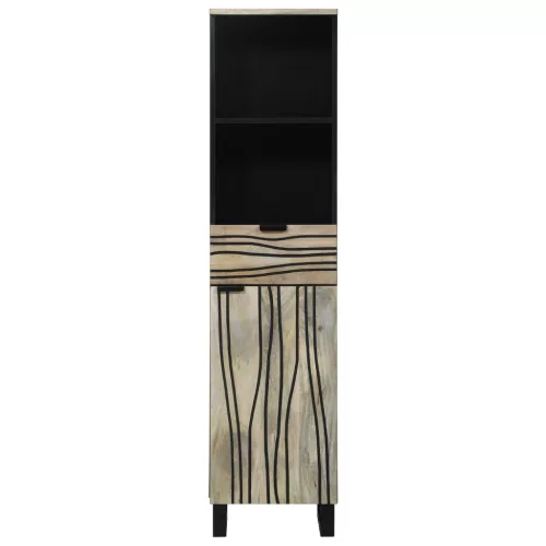  Fürdőszoba Székény fiókkal polcokkal tárolóval ajtóval Barna, Fekete 38 x 33.5 x 160 cm