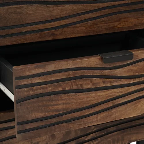  Éjjeli szekrény - 50x33x60 cm tömör mangóból és mérnöki fából.