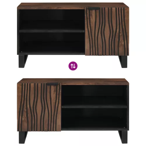  TV Szekrény – 80 x 31,5 x 46 cm Tömör Fa és Műgyanta