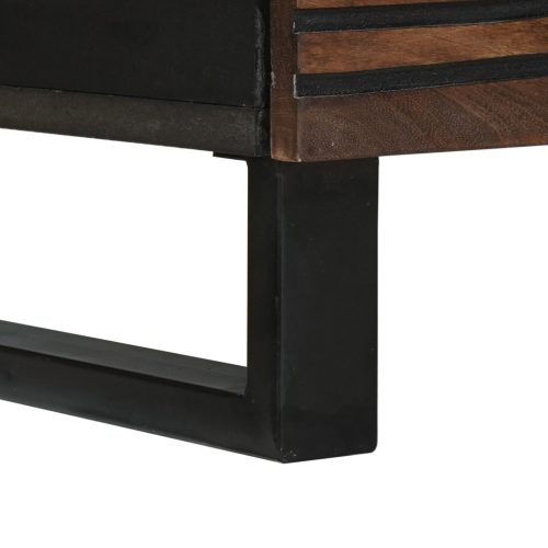  TV szekrény - 80x33.5x46 cm, tömör fa és mérnöki fa alapanyagból készült.