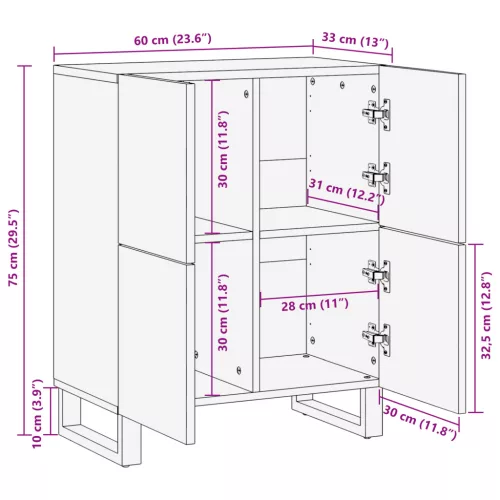 Média tárolószekrények és állványok Barna 60 x 33.5 x 75 cm