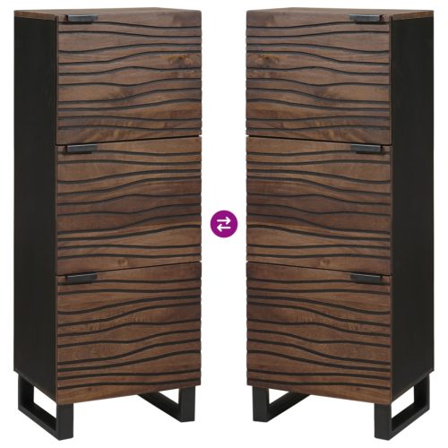  Diófa Fiókos Szekrény polcokkal Egyéb tárolóval ajtóval Barna 40 x 33.5 x 110 cm