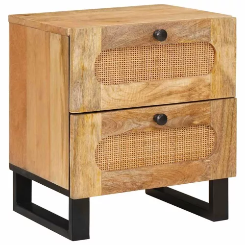  Éjjeliszekrény fiókkal 2 pcs Természetes 40 x 33,5 x 46 cm