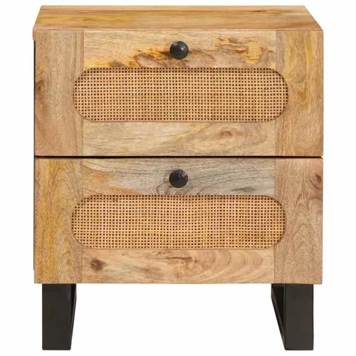  Éjjeliszekrény fiókkal 2 pcs Természetes 40 x 33,5 x 46 cm