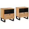  Éjjeliszekrény 2 pcs Természetes 40 x 33 x 46 cm Tömör Mangófát
