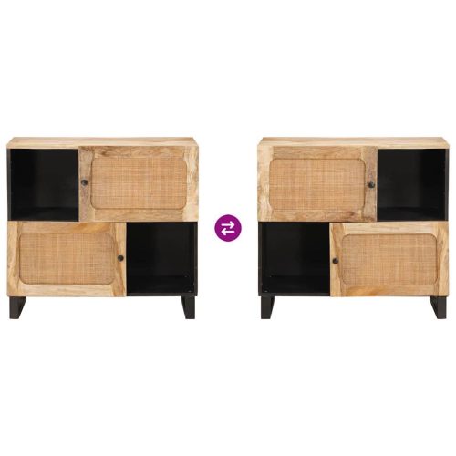  Széf tárolóval ajtóval Barna 80 x 33,5 x 75 cm Tömör Mangófát