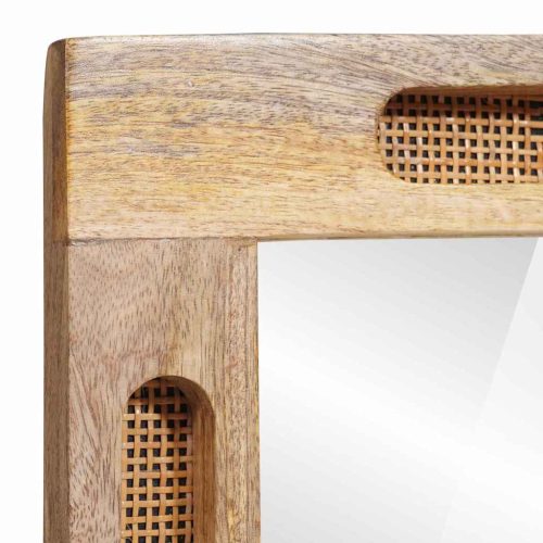  Fürdőszobai tükör tükörrel Barna 50 x 70 x 3 cm Tömör Mangófát