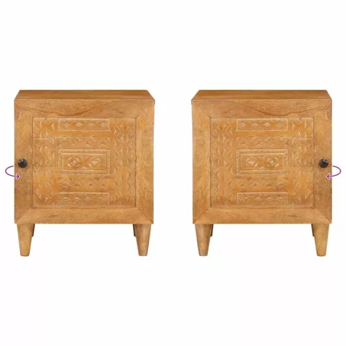  Éjjeli asztal Világosbarna 40 x 33 x 46 cm tömör mangófa