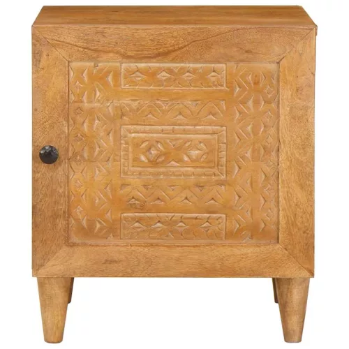  Éjjeli asztal 2 pcs Világosbarna 40 x 33 x 46 cm tömör mangófa