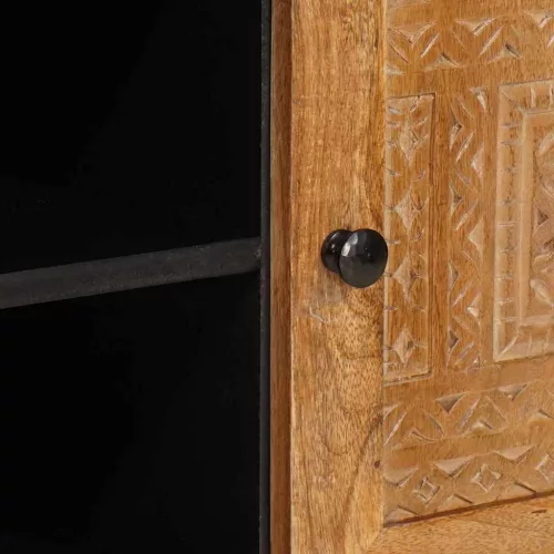  TV szekrény ajtóval Világosbarna 105 x 33 x 46 cm tömör mangófa