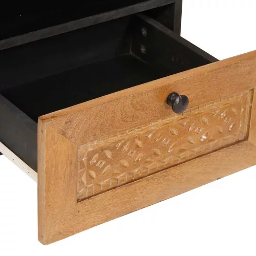  Éjjeli asztal 2 pcs Világosbarna 40 x 33 x 46 cm tömör mangófa