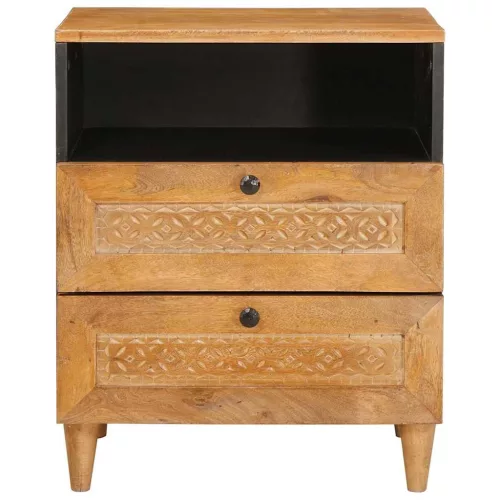  Éjjeli asztal Világosbarna 50 x 33 x 60 cm tömör mangófa