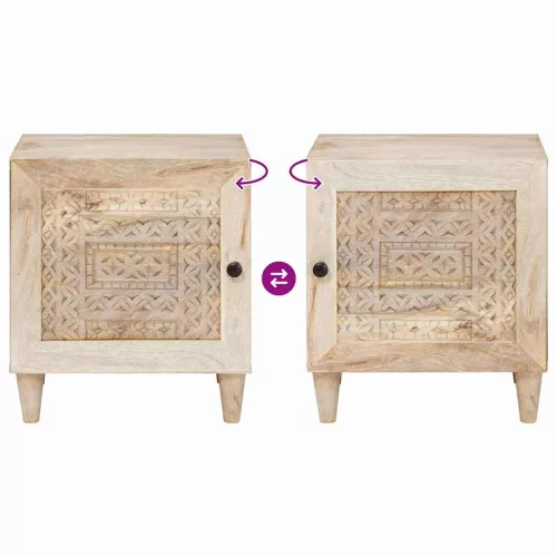  Éjjeli asztal Bézs 40 x 33 x 46 cm tömör mangófa