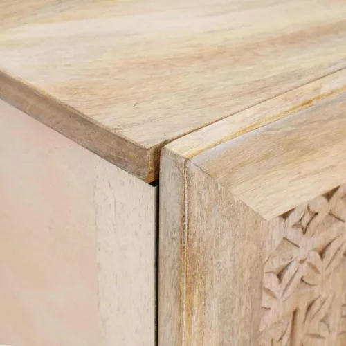  TV szekrény polcokkal Fehér 105 x 33 x 46 cm tömör mangófa