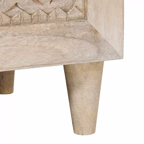  TV szekrény fiókkal Fehér 70 x 33 x 46 cm tömör mangófa