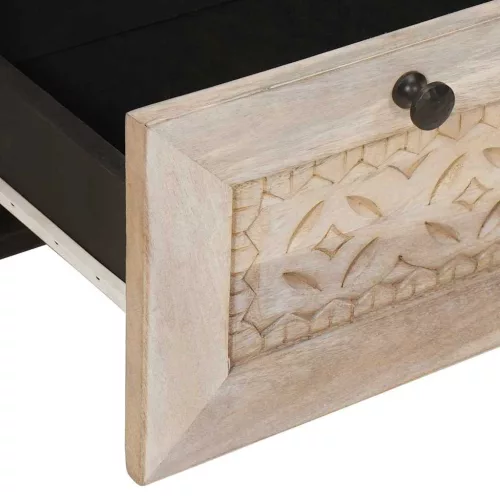  Éjjeli asztal fiókkal Bézs 50 x 33 x 60 cm tömör mangófa