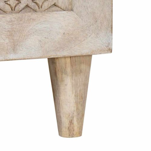  TV szekrény fiókkal Fehér 105 x 33 x 46 cm tömör mangófa