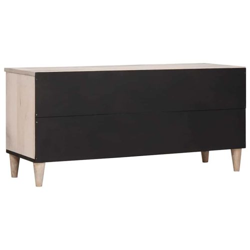  TV szekrény fiókkal Fehér 105 x 33 x 46 cm tömör mangófa