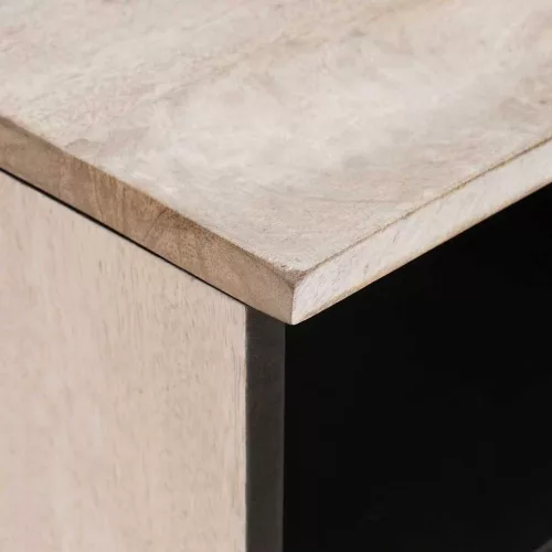  TV szekrény fiókkal Fehér 80 x 33 x 46 cm tömör mangófa