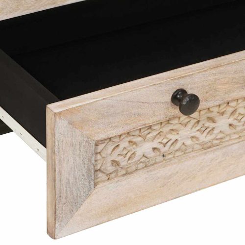  Magasfiú fiókkal polcokkal Fehér 60 x 33 x 100 cm tömör mangófa