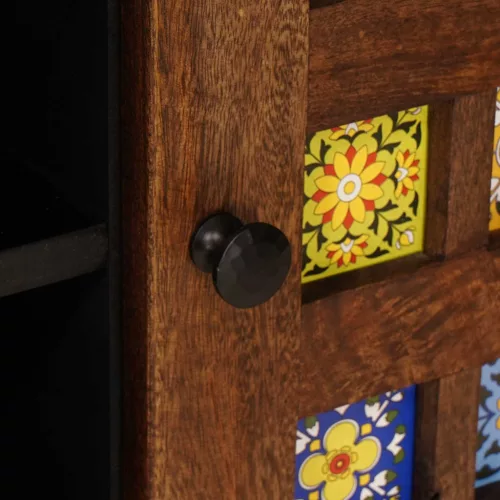  TV szekrény polcokkal Dió 105 x 33,5 x 46 cm Tömör Mangófát