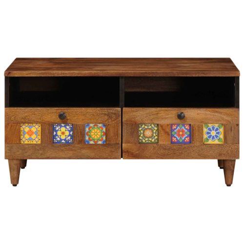  TV szekrény fiókkal Dió 70 x 33,5 x 46 cm Tömör Mangófát