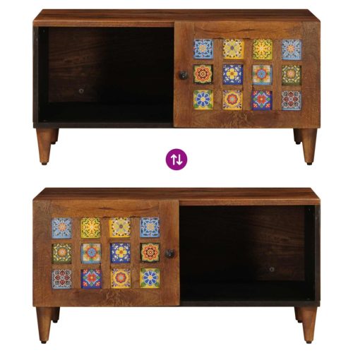  Dohányzóasztal Barna 80 x 50 x 40 cm Tömör Mangófát