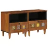  Éjjeliszekrény 2 pcs Barna 40 x 33 x 46 cm Tömör Mangófát