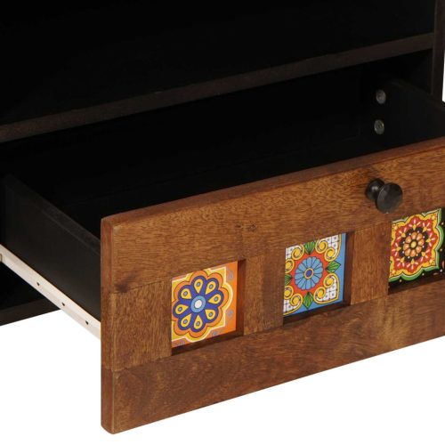  TV szekrény fiókkal Dió 80 x 33,5 x 46 cm Tömör Mangófát