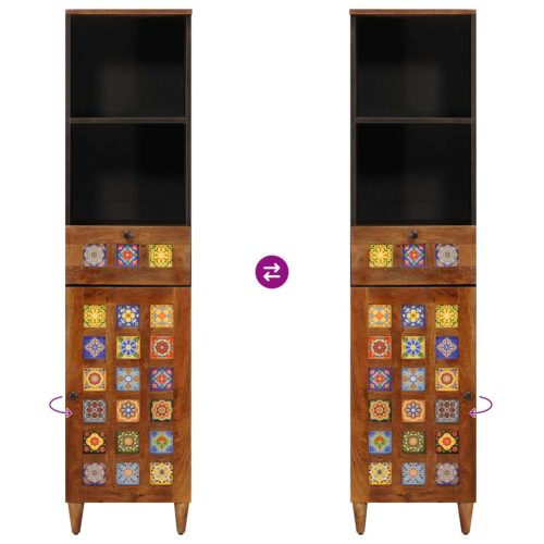  Fürdőszoba Székény fiókkal polcokkal Dió 38 x 33,5 x 160 cm