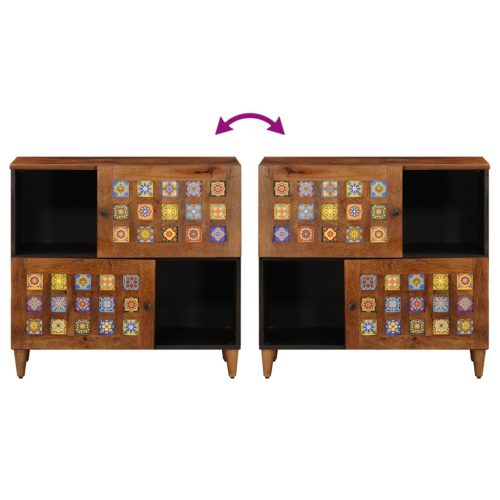  Széf tárolóval ajtóval Dió 80 x 33,5 x 75 cm Tömör Mangófát