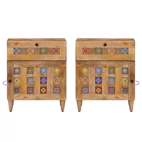  Éjjeliszekrény Természetes 50 x 33 x 60 cm Tömör Mangófát