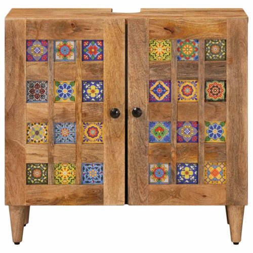  Fürdőszobai mosdószekrény tárolóval Természetes 62 x 33 x 58 cm