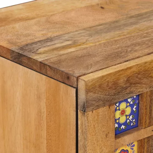  Széf fiókkal Természetes 40 x 33,5 x 75 cm Tömör Mangófát