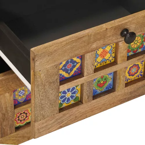  Széf fiókkal Természetes 40 x 33,5 x 75 cm Tömör Mangófát