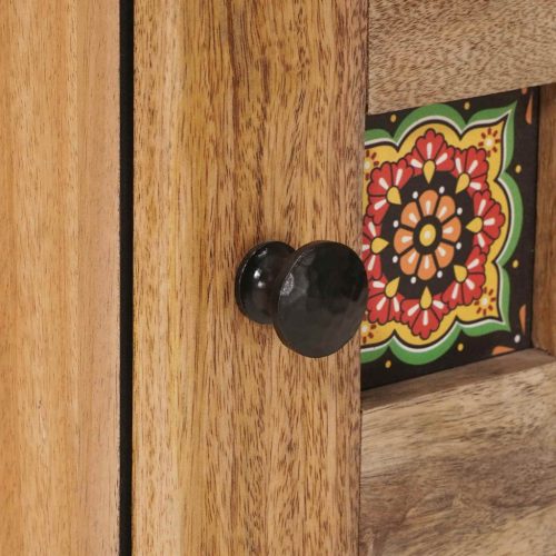  Széf tárolóval Természetes 40 x 33,5 x 75 cm Tömör Mangófát