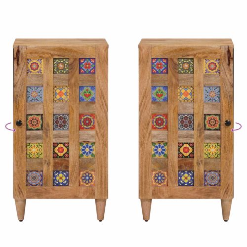  Széf tárolóval Természetes 40 x 33,5 x 75 cm Tömör Mangófát