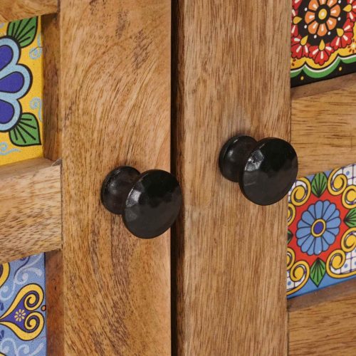  Széf tárolóval Természetes 60 x 33,5 x 75 cm Tömör Mangófát