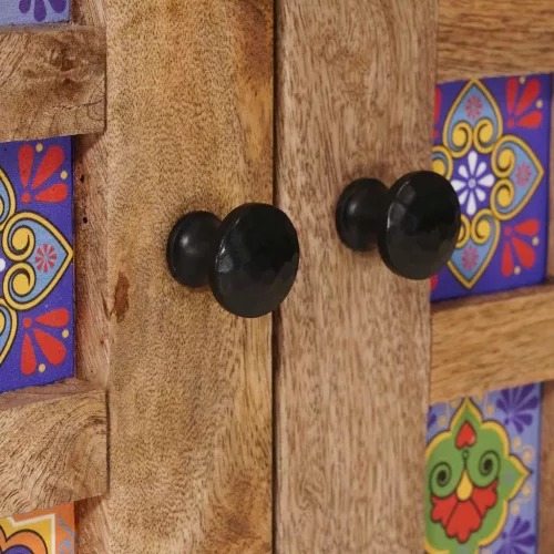  Széf tárolóval Természetes 60 x 33,5 x 75 cm Tömör Mangófát