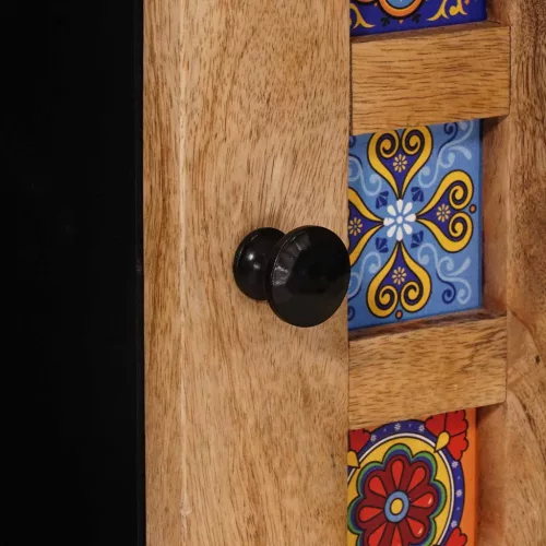  Széf tárolóval Természetes 80 x 33,5 x 75 cm Tömör Mangófát