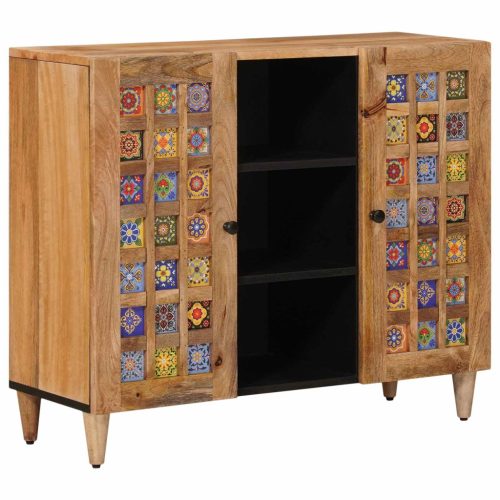  Széf polcokkal Természetes 90 x 33,5 x 75 cm Tömör Mangófát