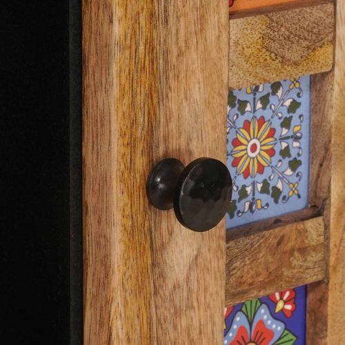  Széf polcokkal Természetes 90 x 33,5 x 75 cm Tömör Mangófát